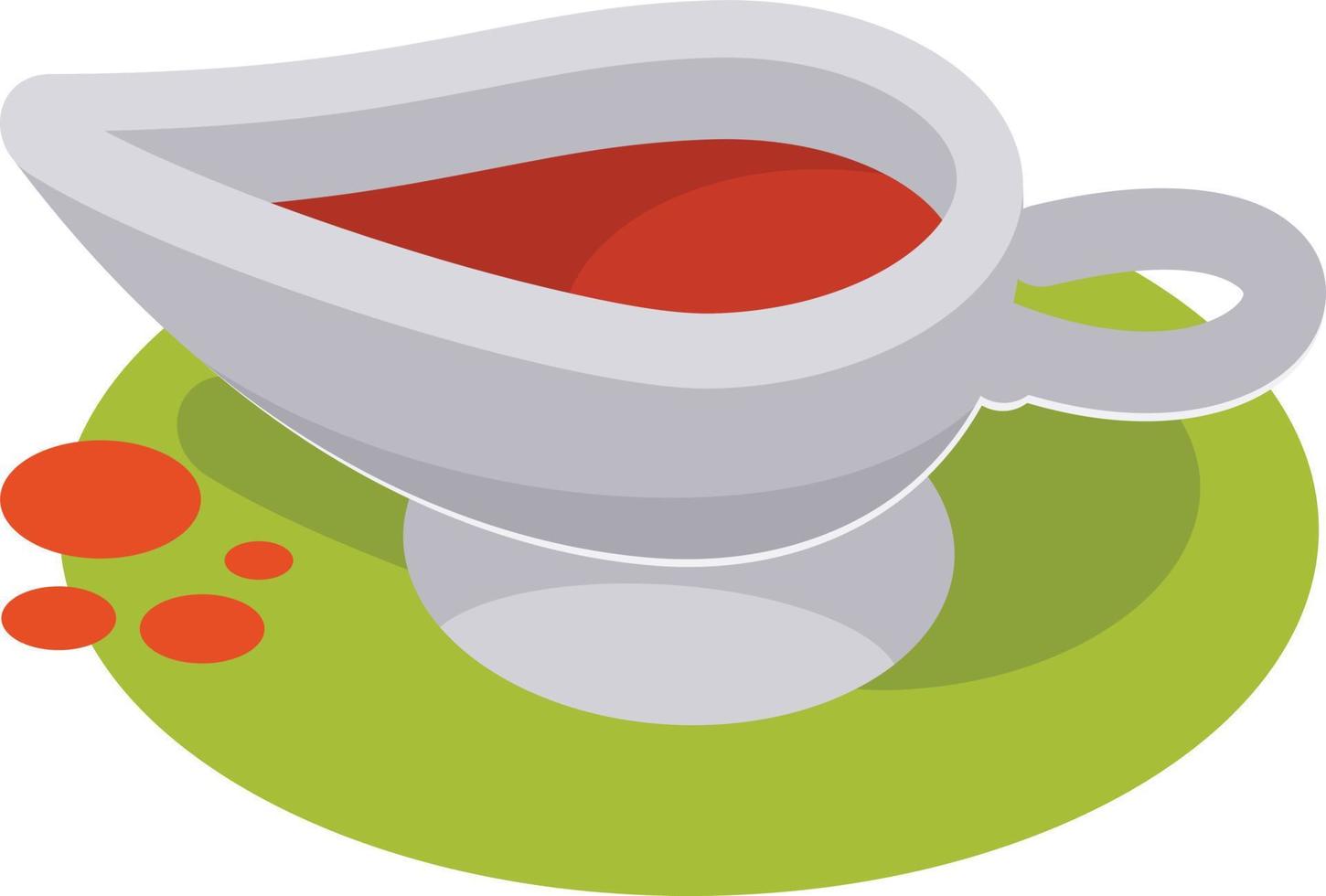 Vector Image Of Red Sauce In Ceramic Bowl