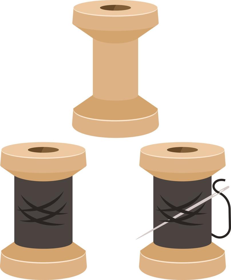 Vector Image Of A Reel With Black Thread