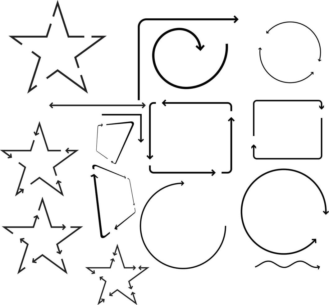 vector imagen de varios formas con puntas de flecha