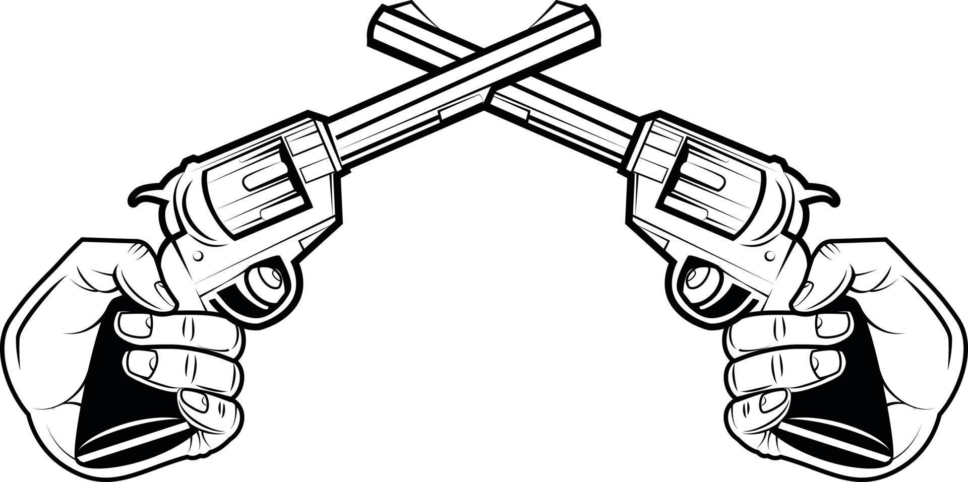 Vector Image Of A Hand Holding A Revolver