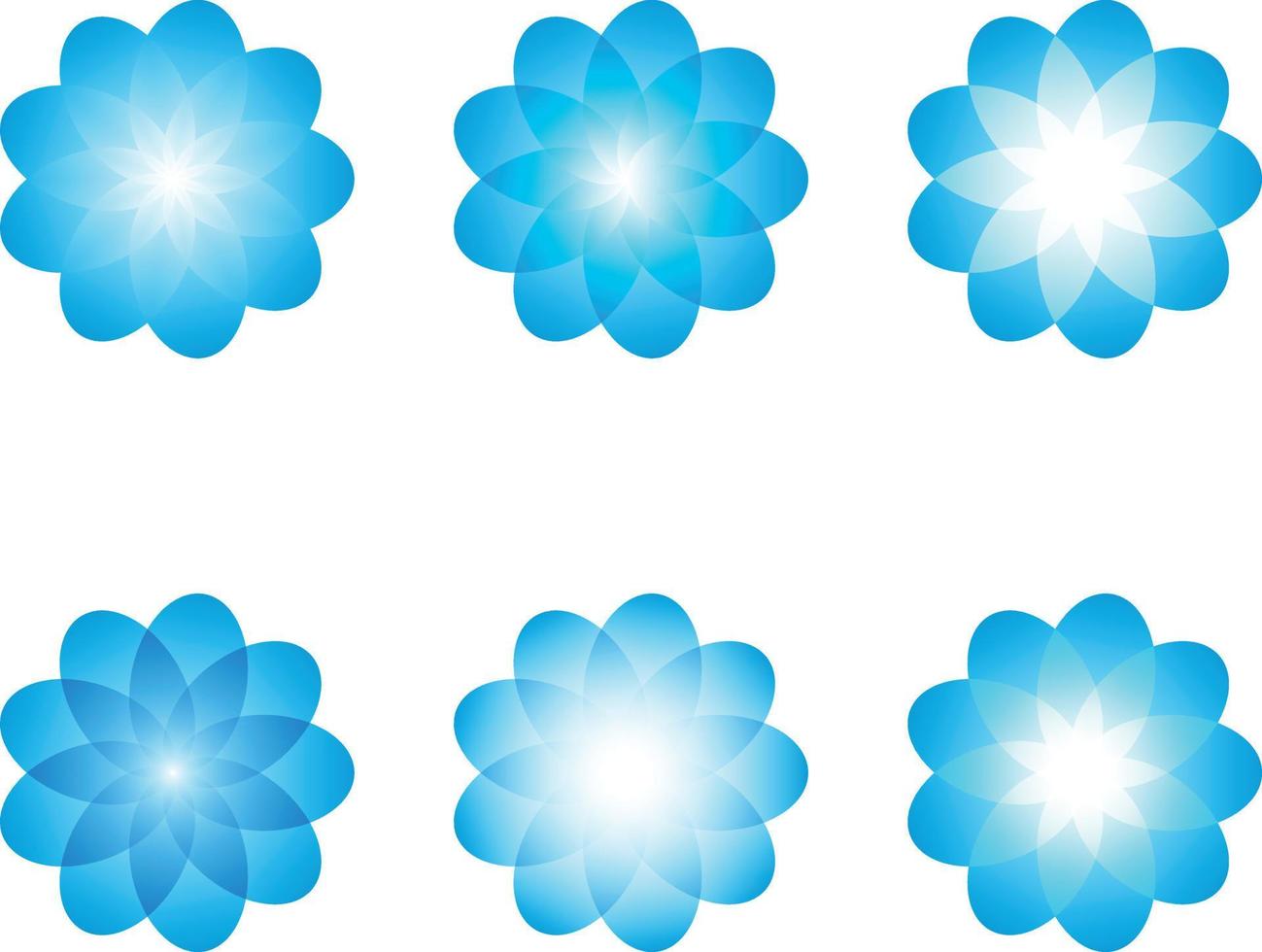 Vector Image Of Various Blue Flowers