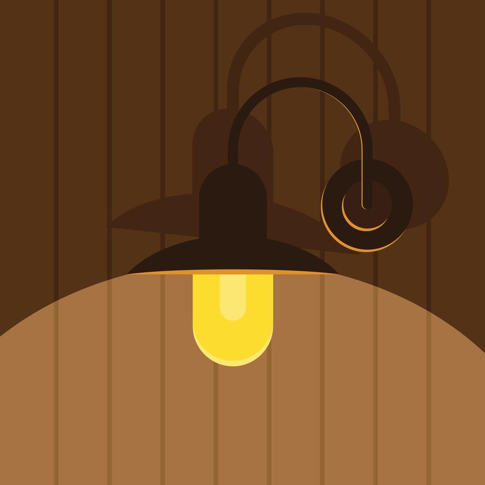 Vector Image Of An Old Wall Lamp