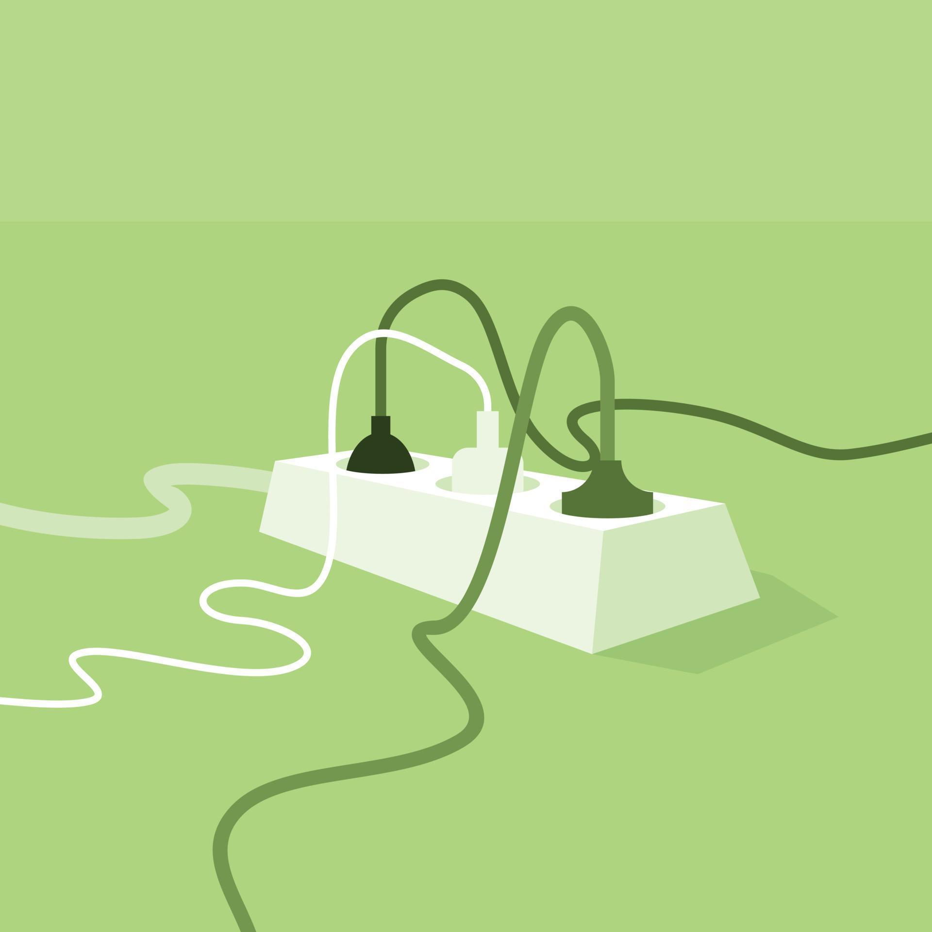 Vector Image Of Various Cords Plugged Into Power Strip 22648182 Vector Art at Vecteezy