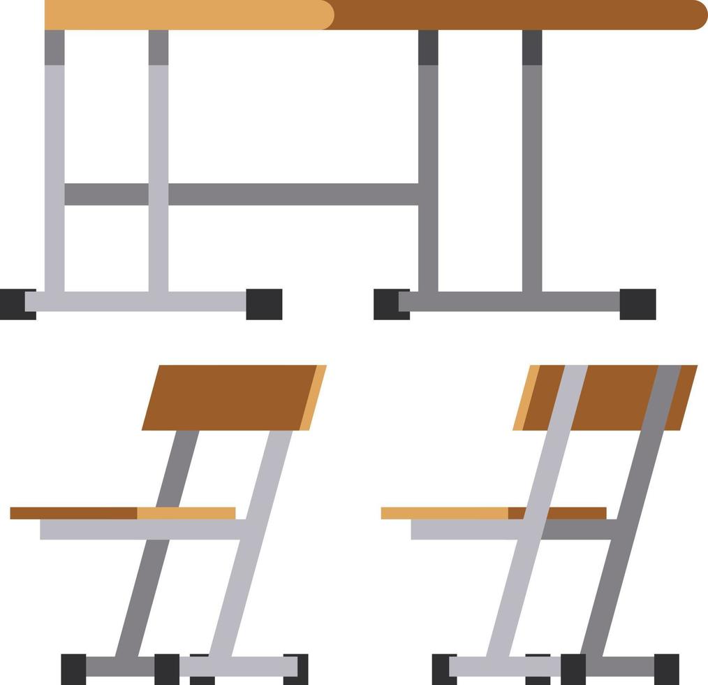 Vector Image Of Desks And Chairs For A Classroom