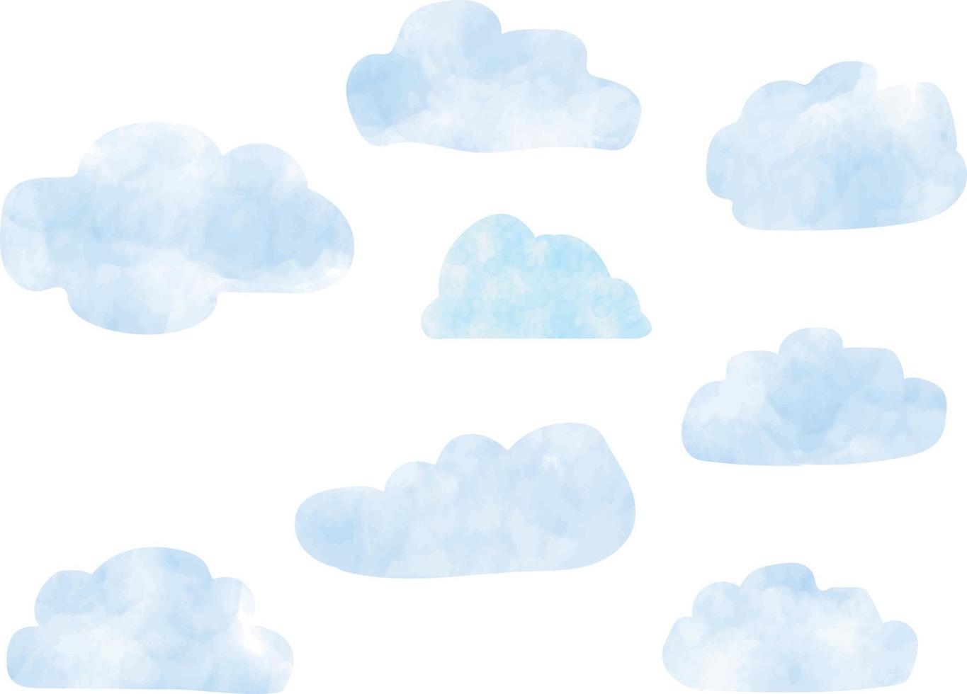 watercolor Cloud isolated on white vector