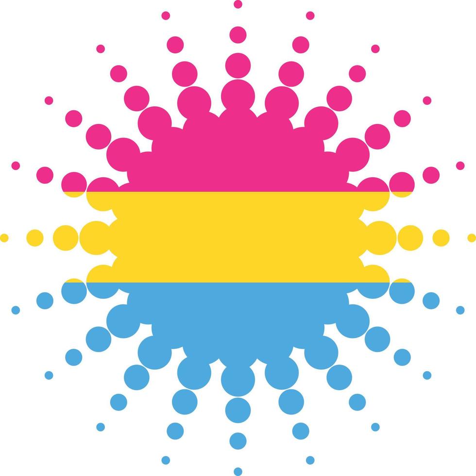 Vector Image Of Halftone Shape With Pansexual Pride Flag