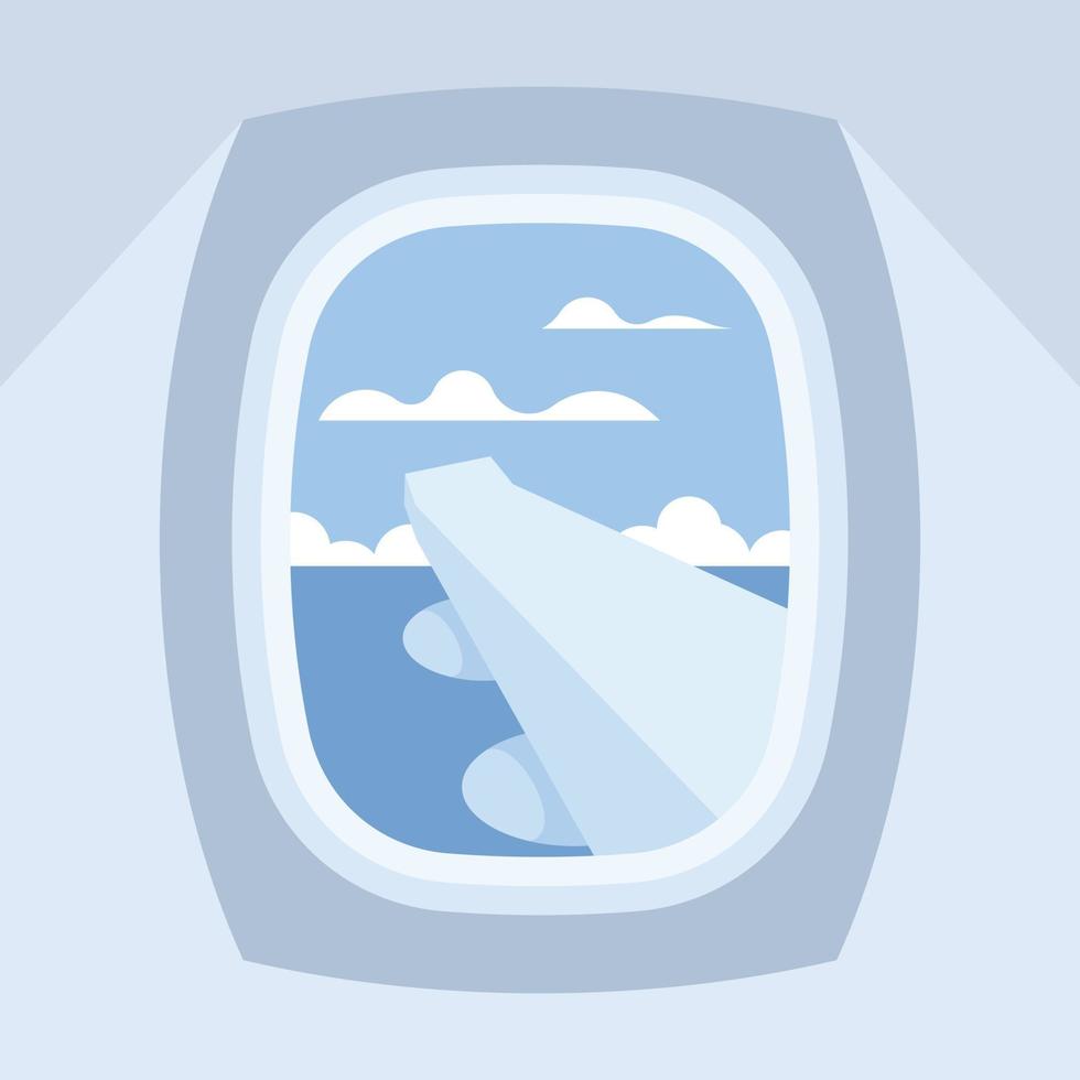 Vector Graphics Of A View From Airplane Window