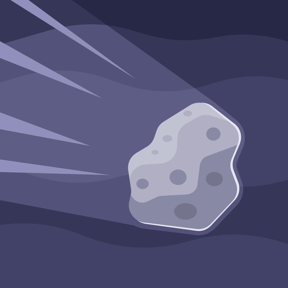 Vector Image Of A Large Asteroid Travelling Through The Space