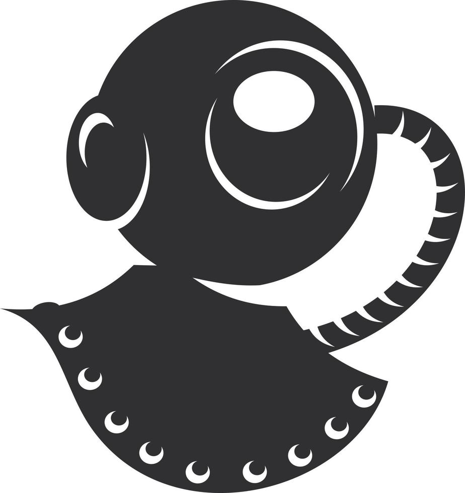 Silhouette Of A Scuba Diving Helmet vector