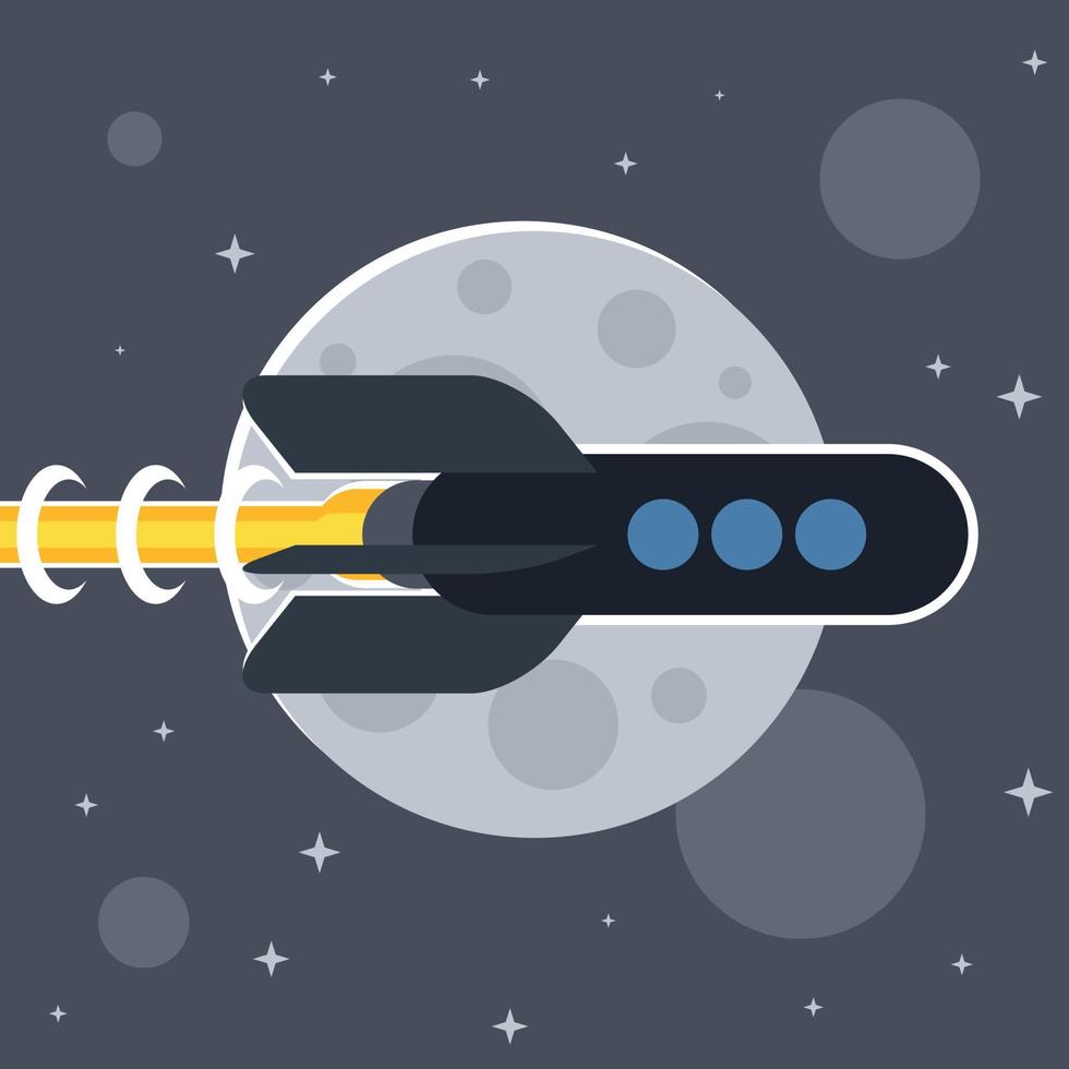 Vector Graphics Of A Rocket Ship Flying In Space