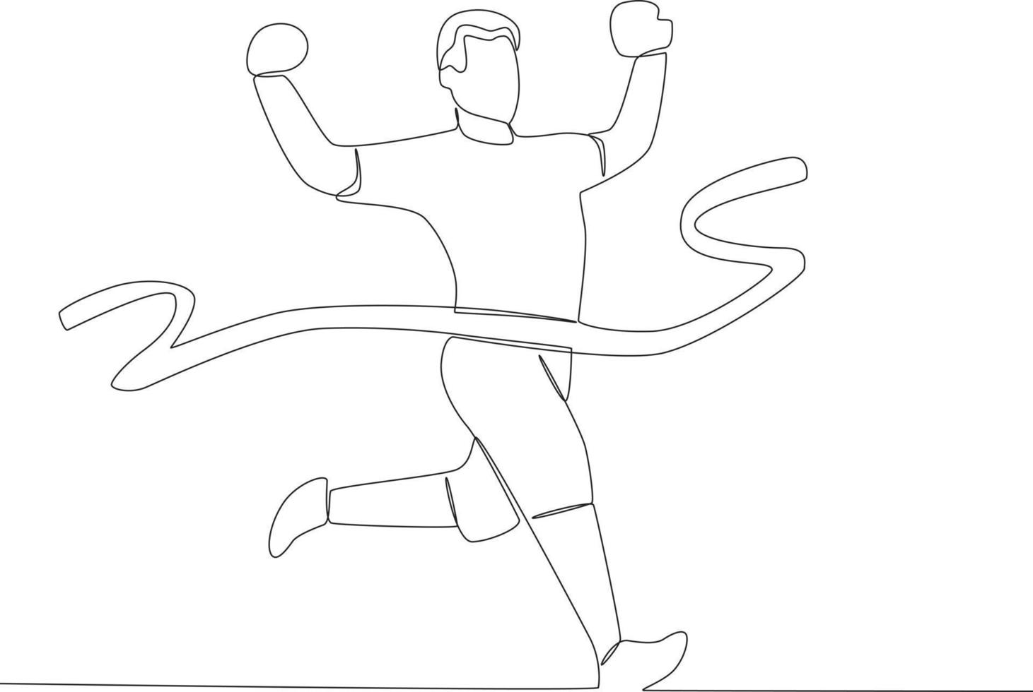 A man galloped to the finish line vector