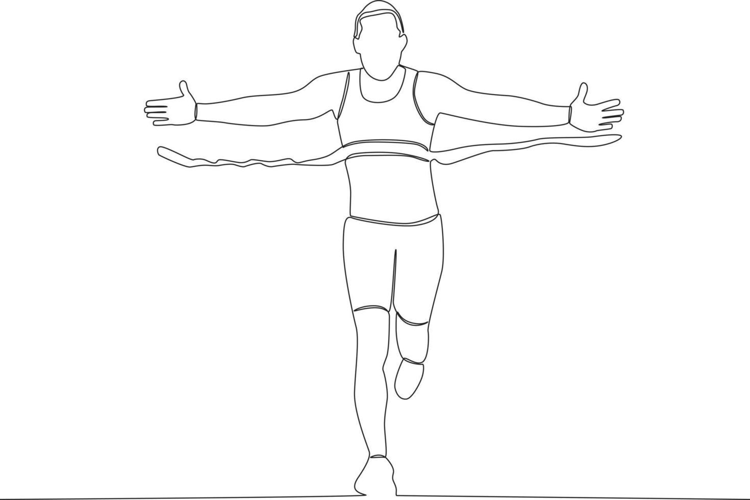 A man running while stretching his arms vector