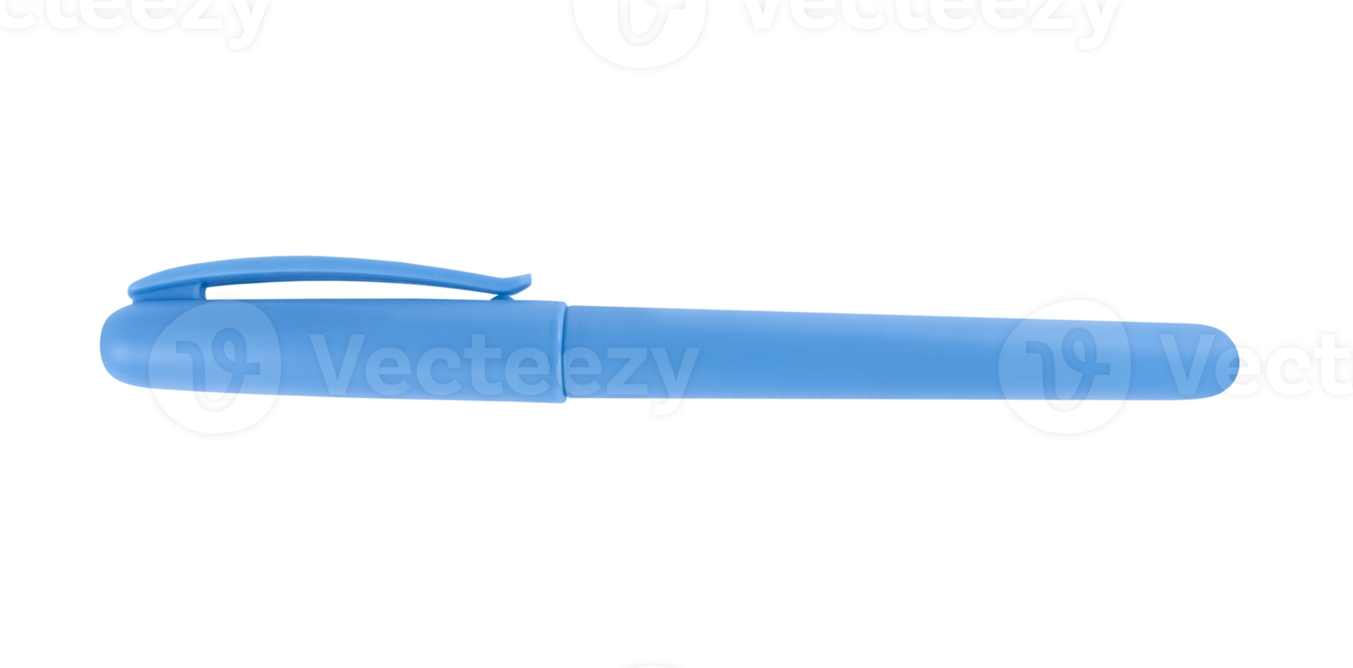 Blue pen with cap isolated on transparent background png