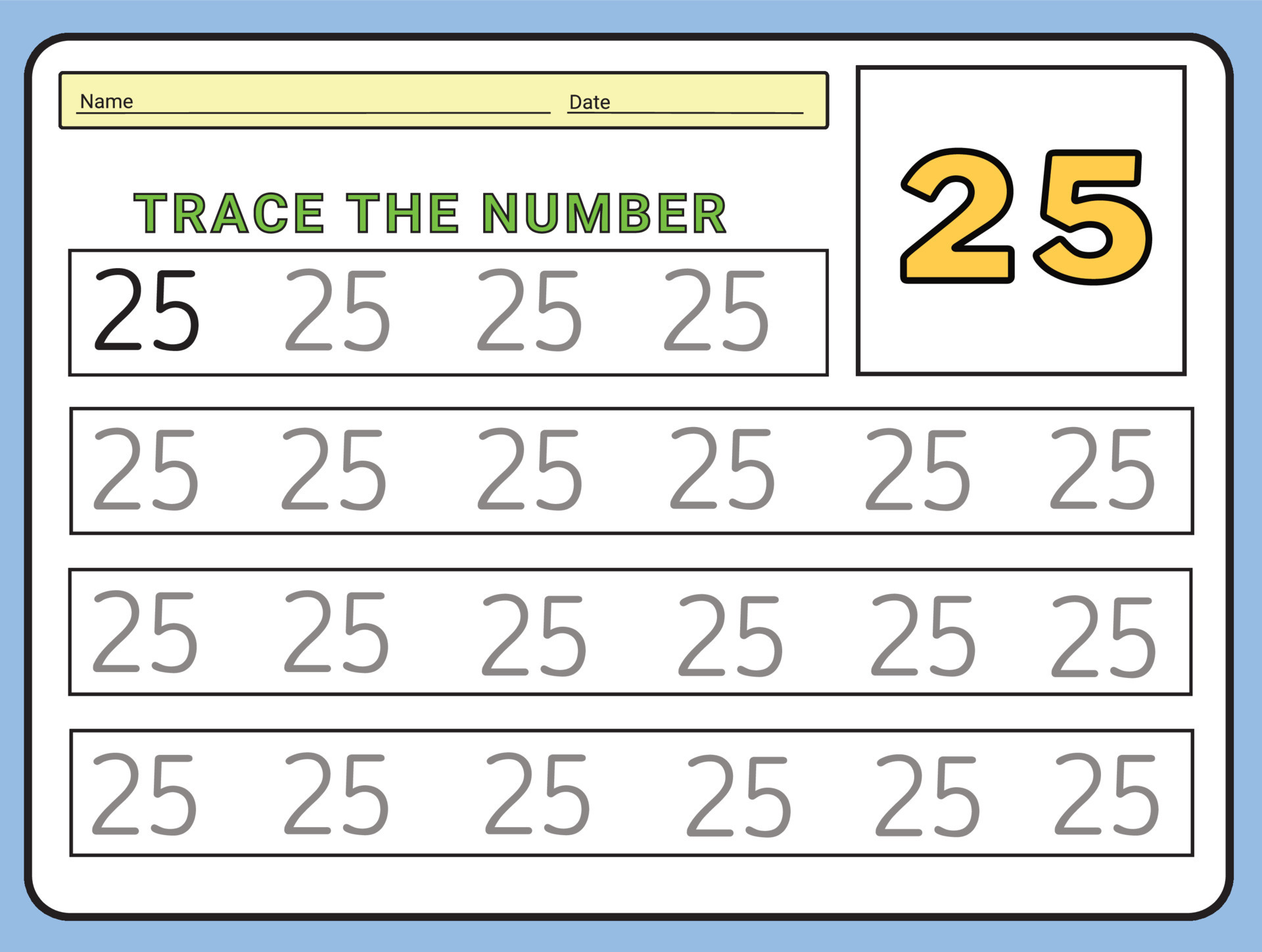 Number 25 coloring page