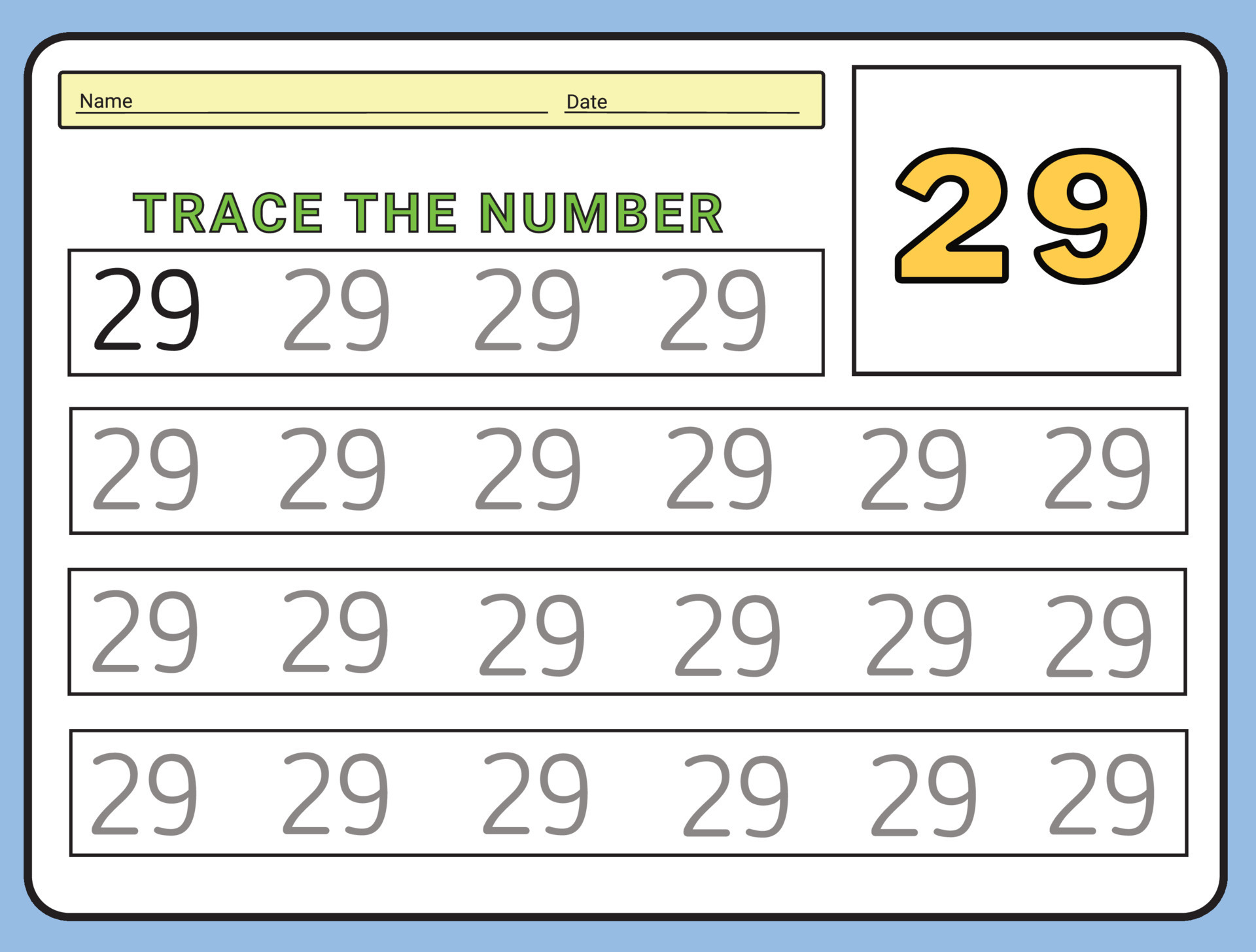 numbers-29-tracing-practice-worksheet-learning-number-activity-page