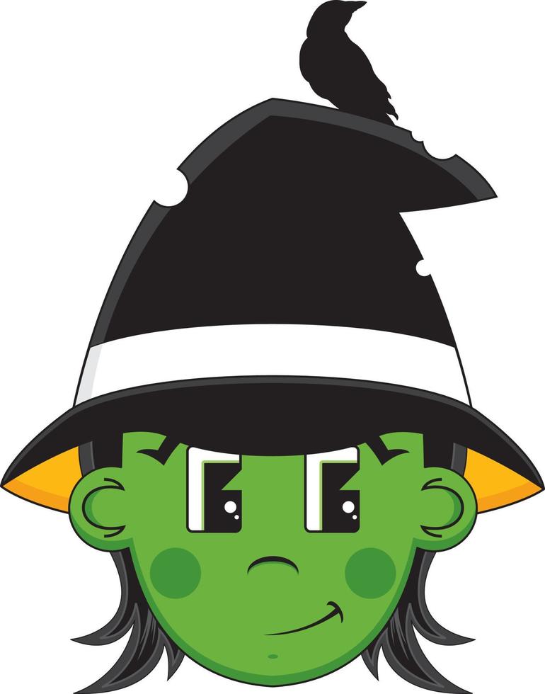 Cute Cartoon Magical Witch Halloween Illustration vector