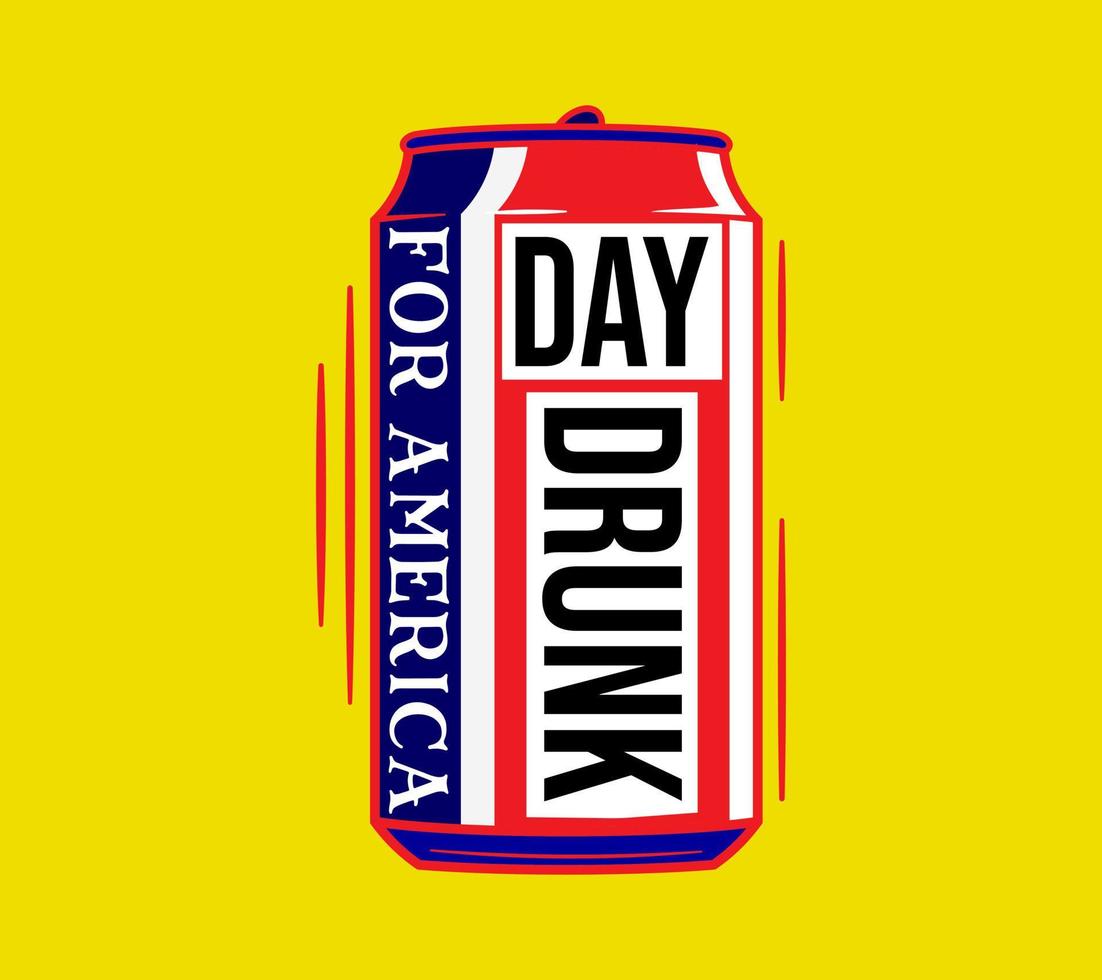 Day drunk for America, 4th of July vector