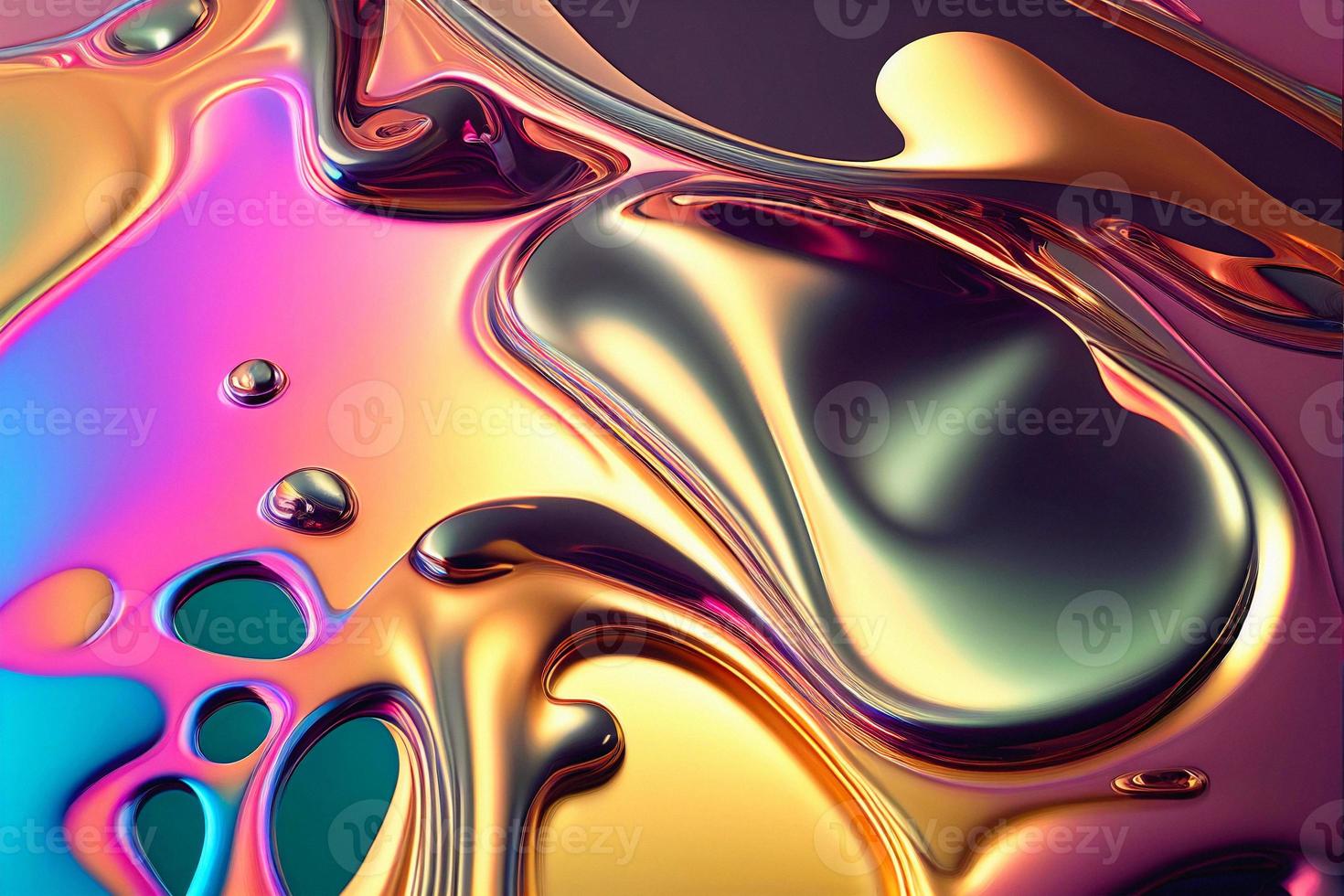 Abstract rainbow liquid gradient background. Smooth iridescent fluid 3d illustration photo