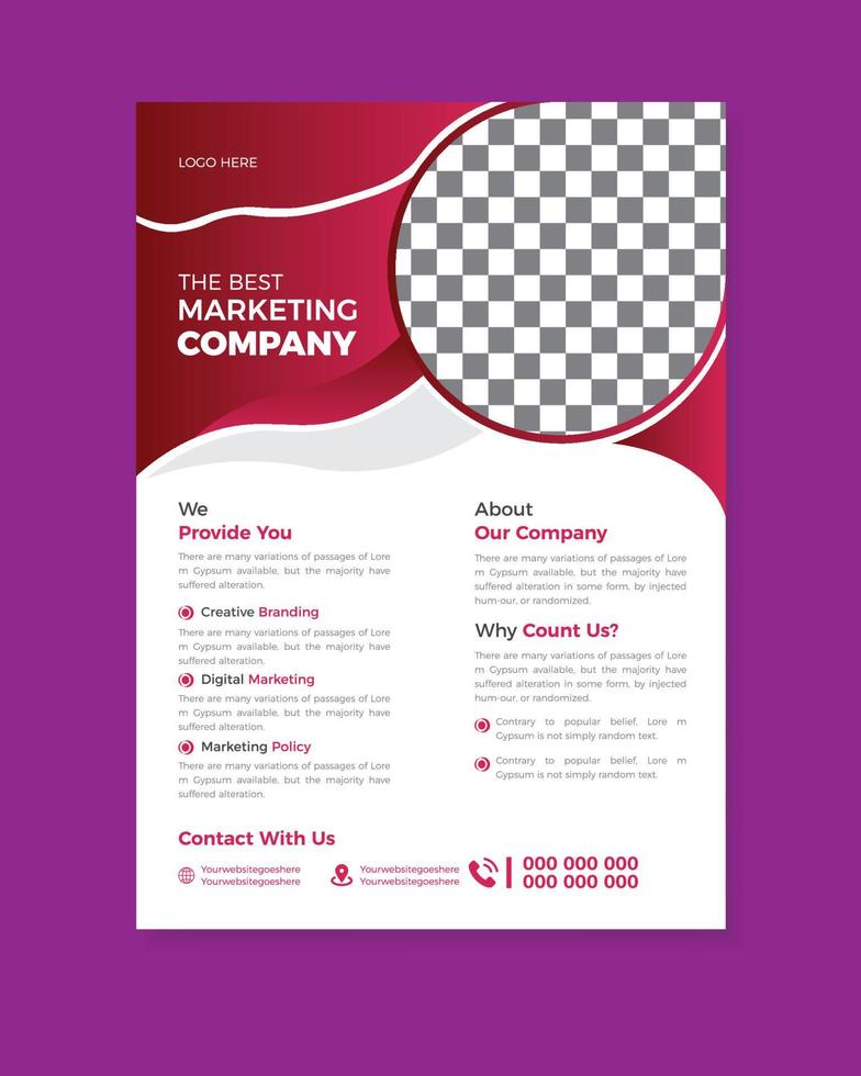 Modern corporate business flyer design template in vector size.