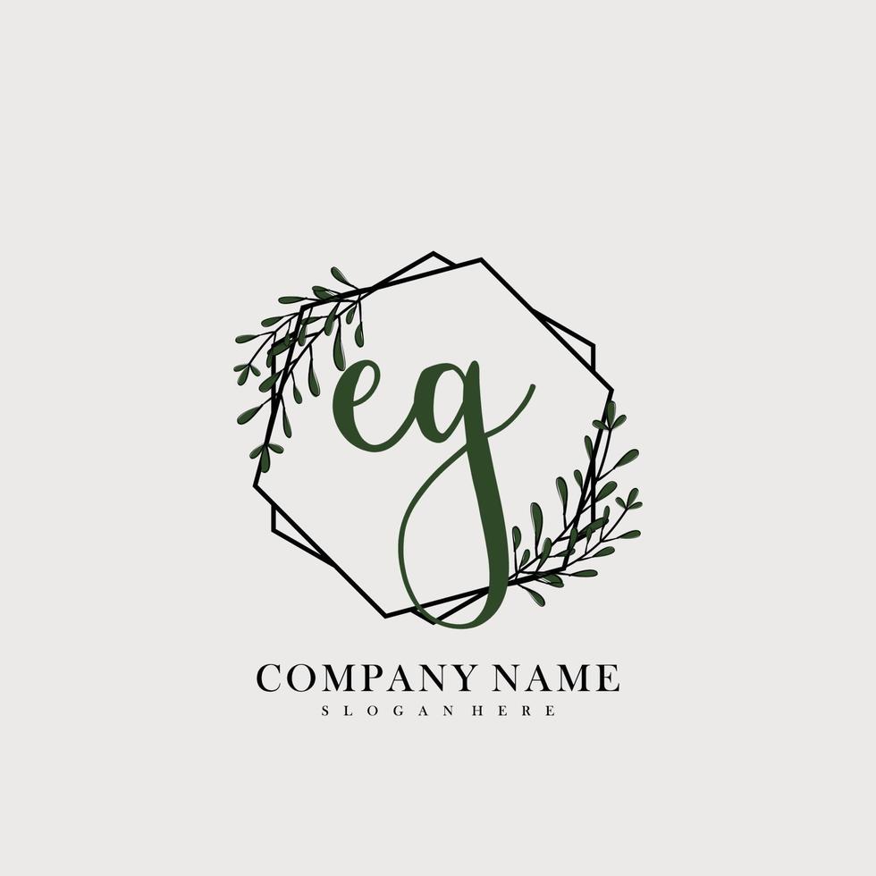EG Initial beauty floral logo template vector