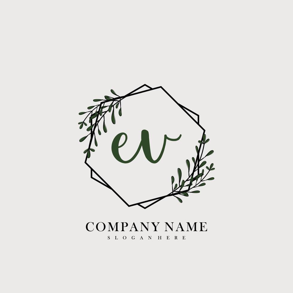 EV Initial beauty floral logo template vector