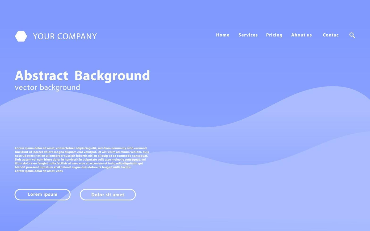 modern abstract landing page background. wavy gradient background template,vector illustration. vector