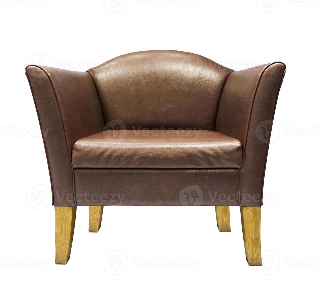 Brown leather armchair photo