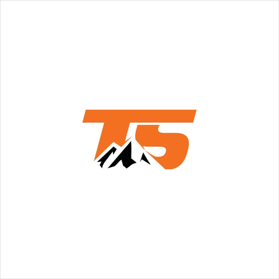 TS and mountain logo icon vector