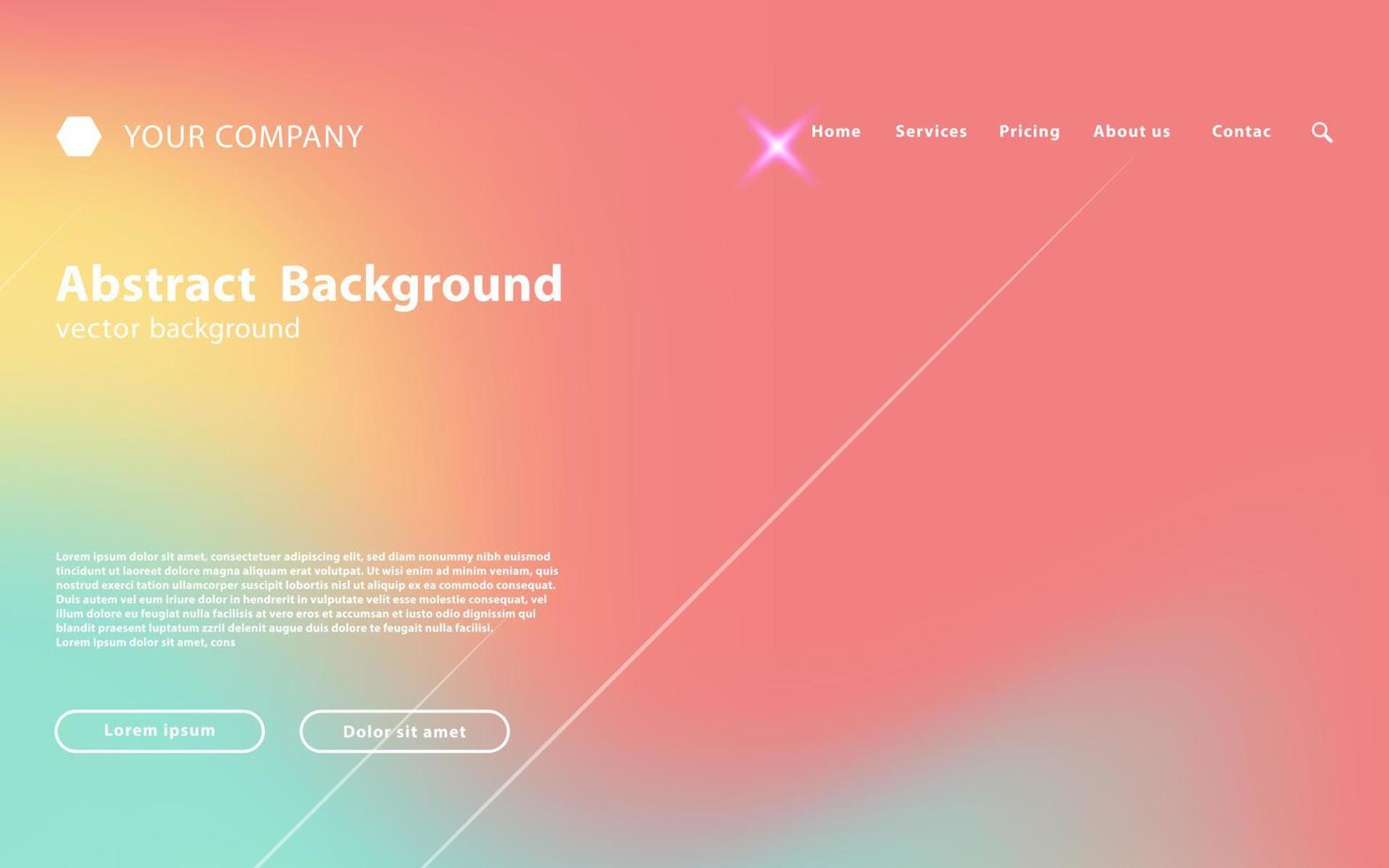 modern colorful abstract landing page background. landing page template,gradient background template,abstract background,user interface background,vector illustration. vector