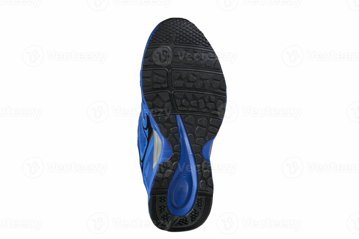 Sole of sports shoes blue with black accents photo