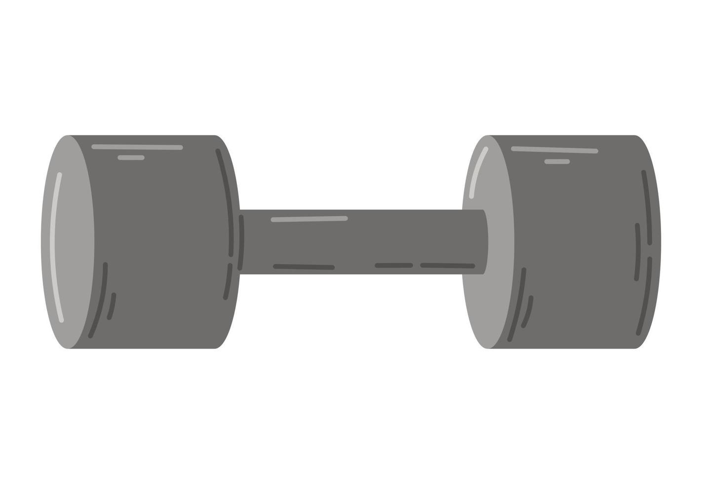 Metal Dumbbell for sports. Vector flat illustration isolated on white background.