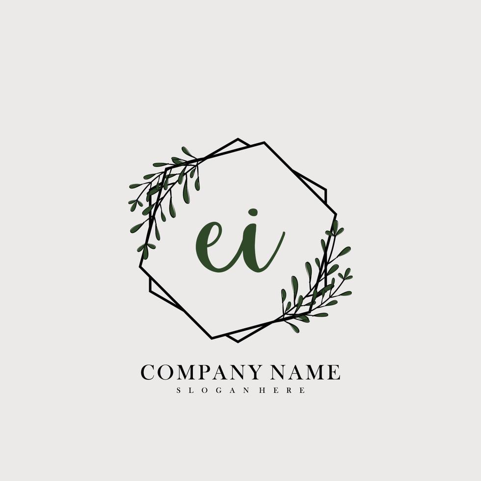 EI Initial beauty floral logo template vector