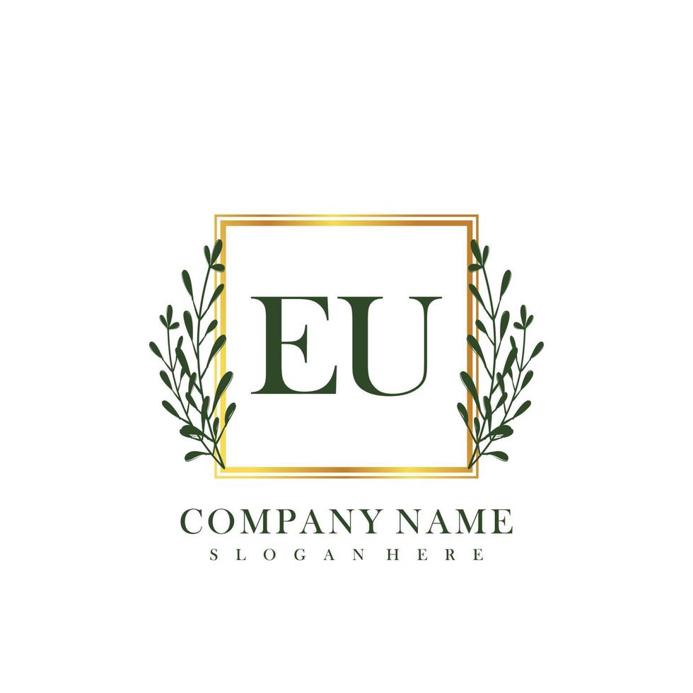 EU Initial beauty floral logo template vector