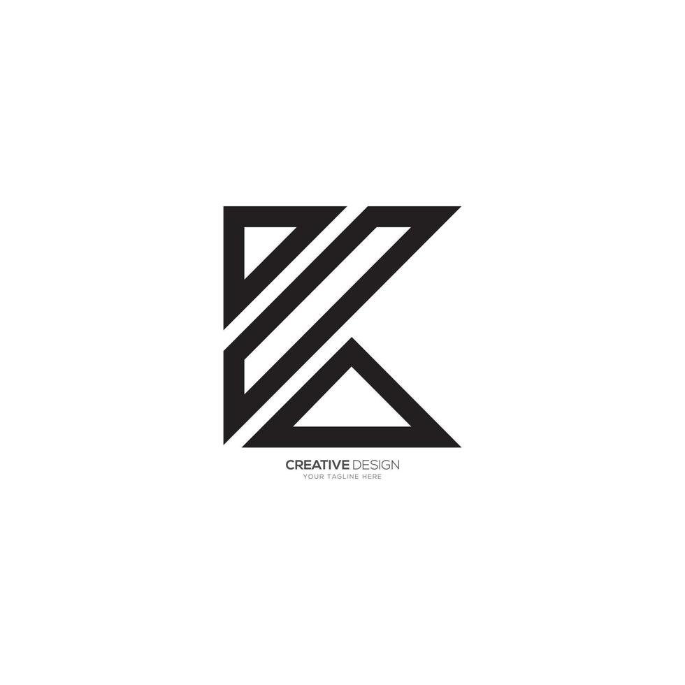 moderno letra k línea Arte mínimo único forma logo vector