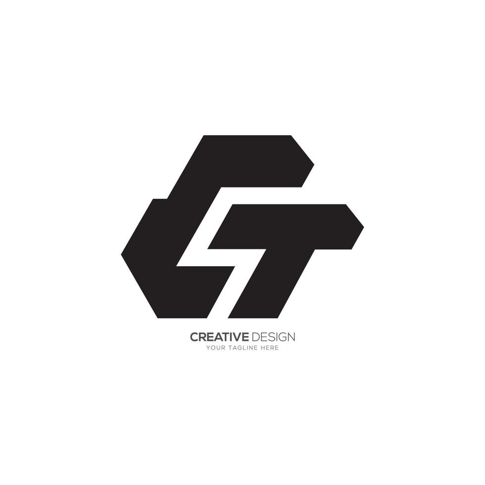 Modern letter C T or G T unique shape abstract logo vector