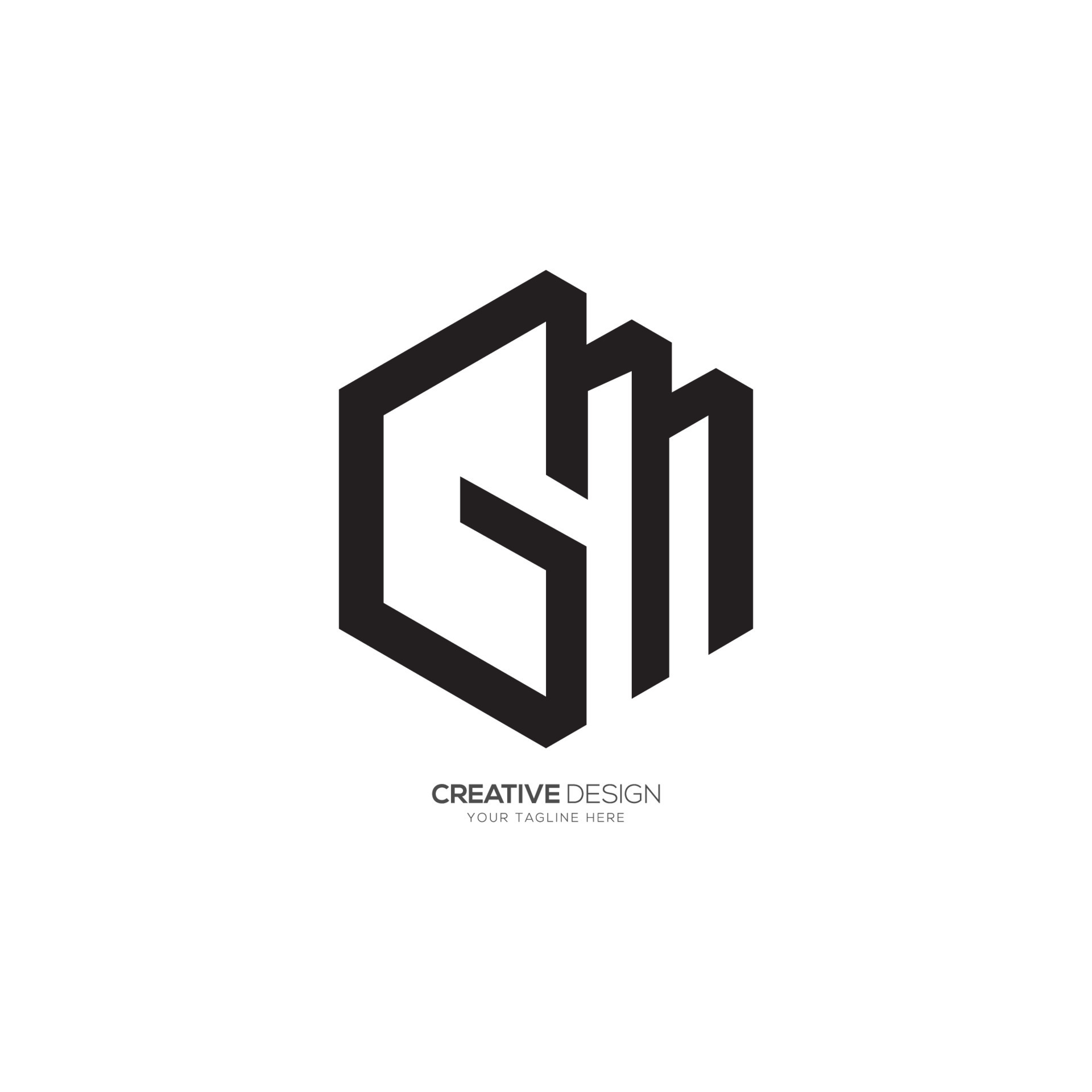 Premium Vector  Creative letter gm monogram hexagon logo design icon  template white and black background