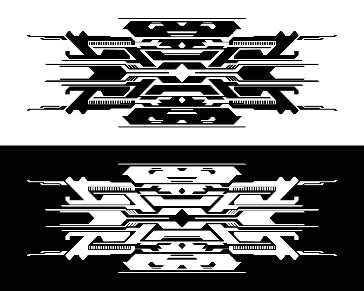 Science Fiction futuristic sci-fi element poster clip art hi tech template cyberpunk interface strips editable vector