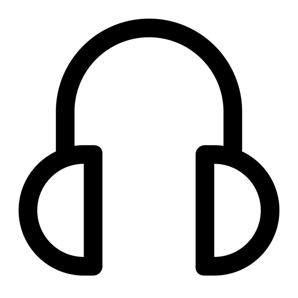 headphone of user interface outline icon set vector