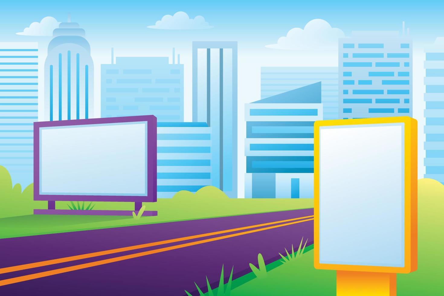 gradient flat digital signage illustration vector