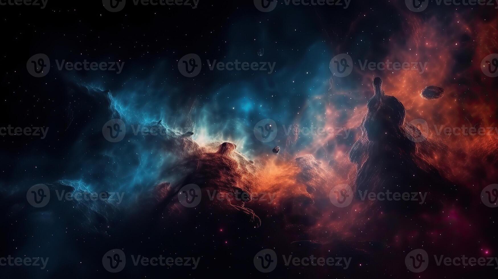 galaxia y nebulosa. resumen espacio antecedentes. interminable universo con estrellas y galaxias en exterior espacio. cosmos Arte. generativo ai foto