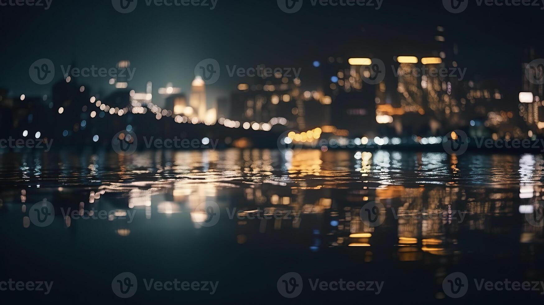 Defocused lights in city. The bokeh light from building and night city. Cityscape. . photo