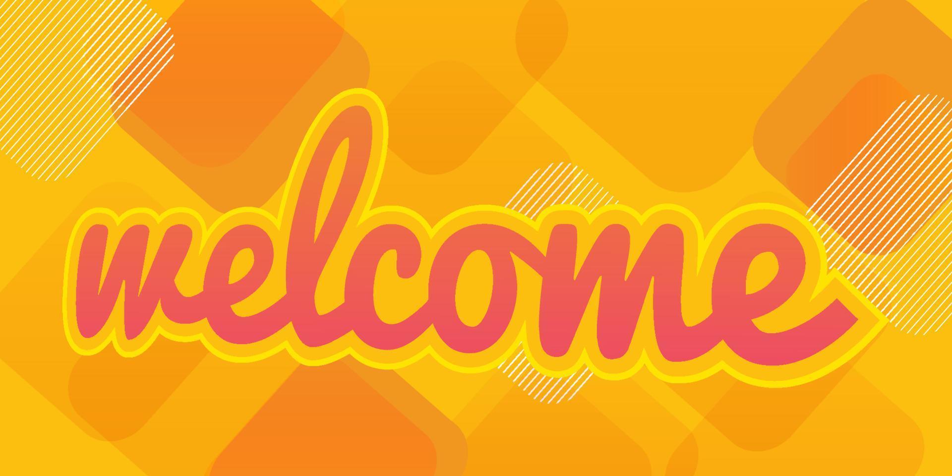 Welcome sign. Modern calligraphic text for use in greeting card, banner template, postcard. Welcome back hand drawn lettering. vector