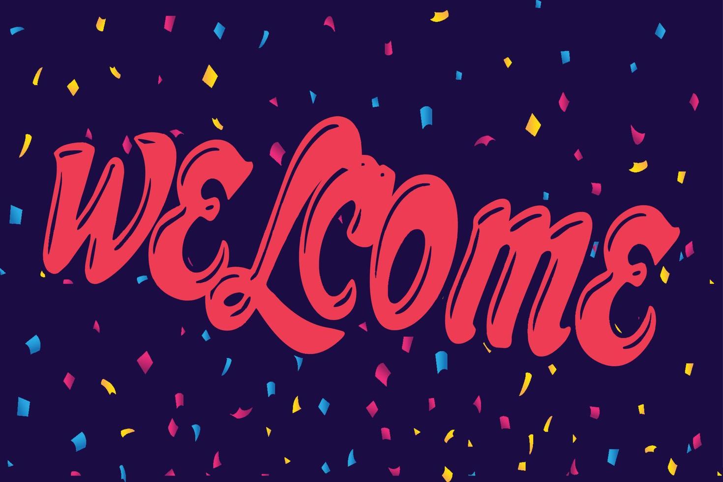 Welcome sign. Modern calligraphic text for use in greeting card, banner template, postcard. Welcome back hand drawn lettering. vector