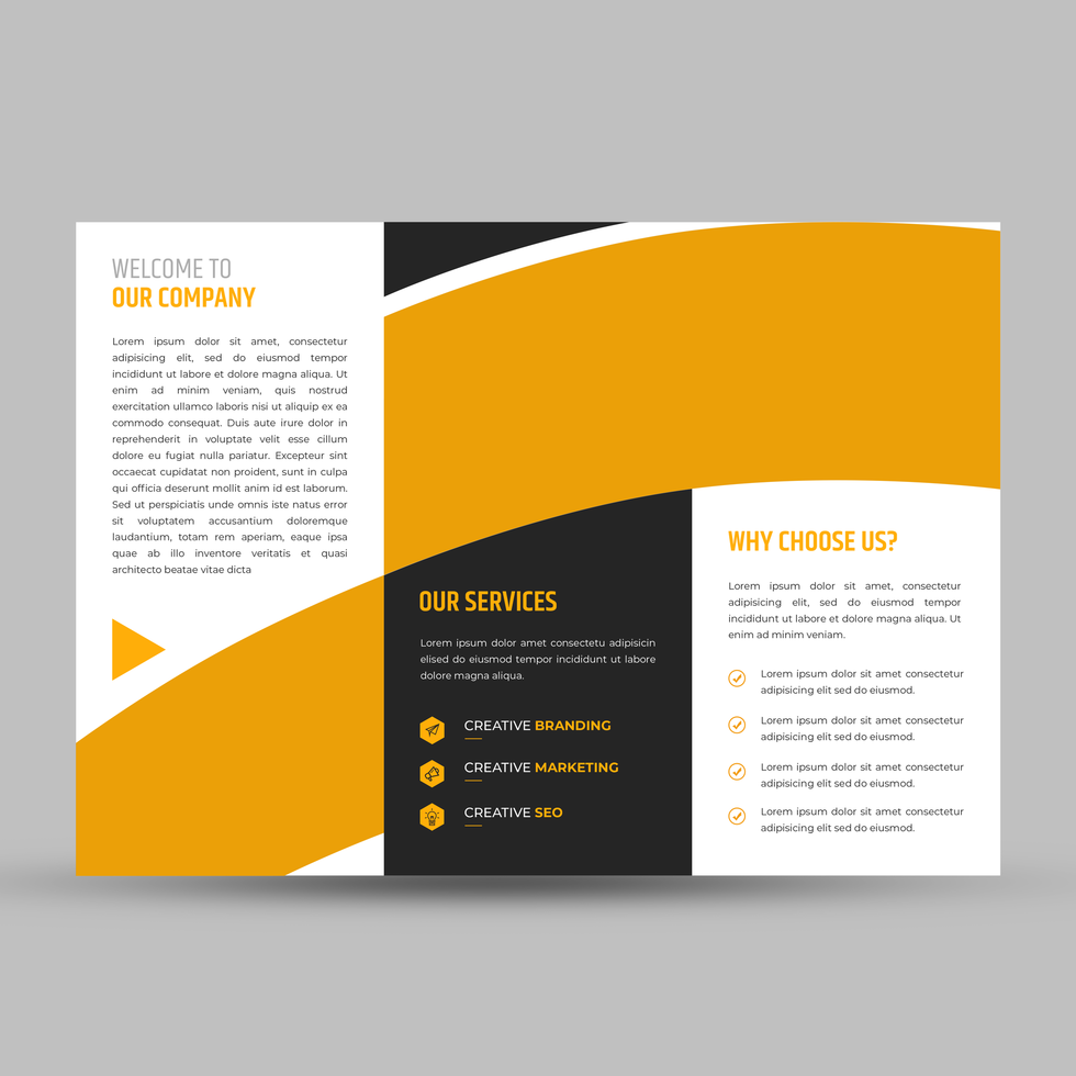 Free PSD creative business trifold brochure template