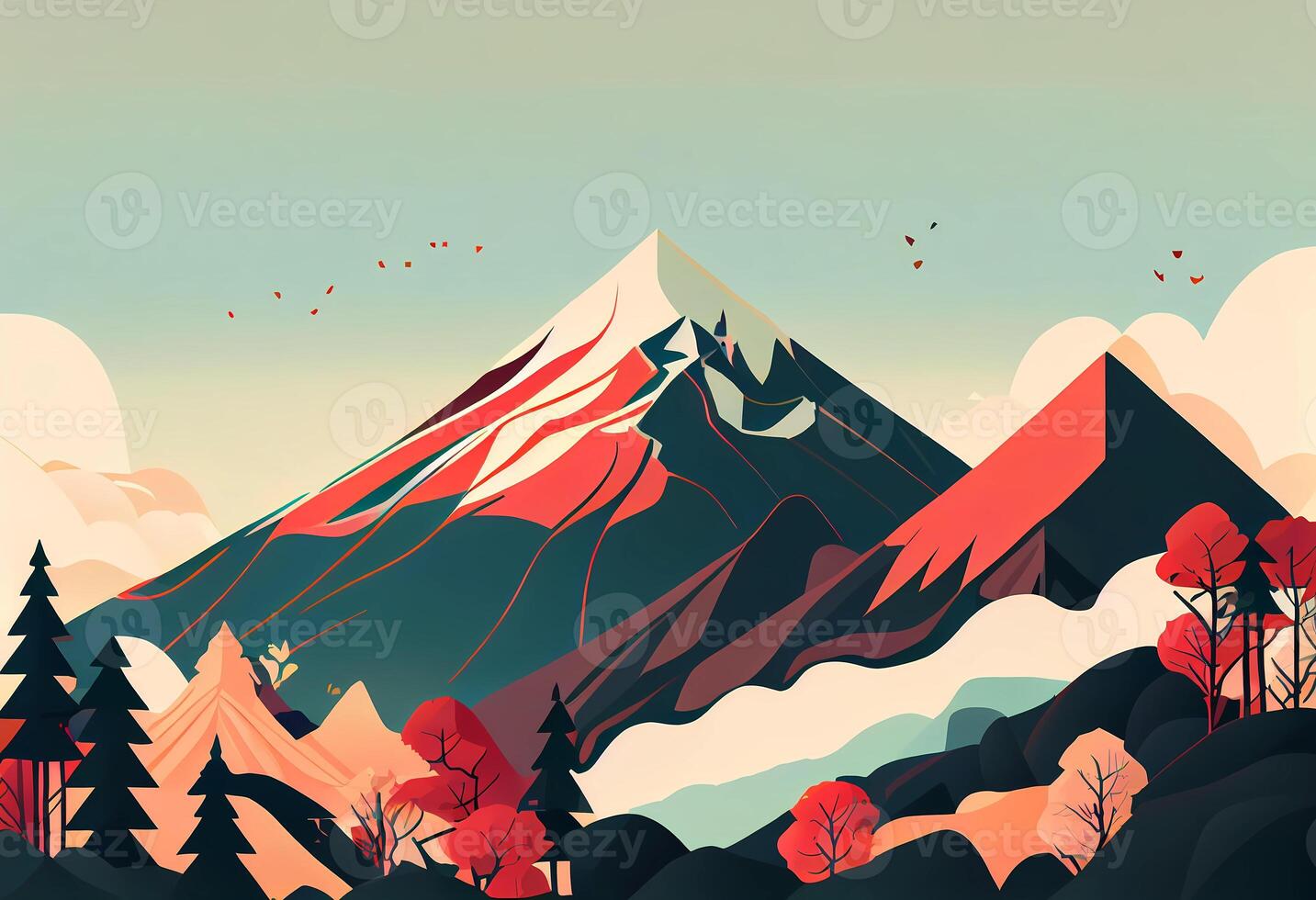 flat image of a snowy mountain. photo