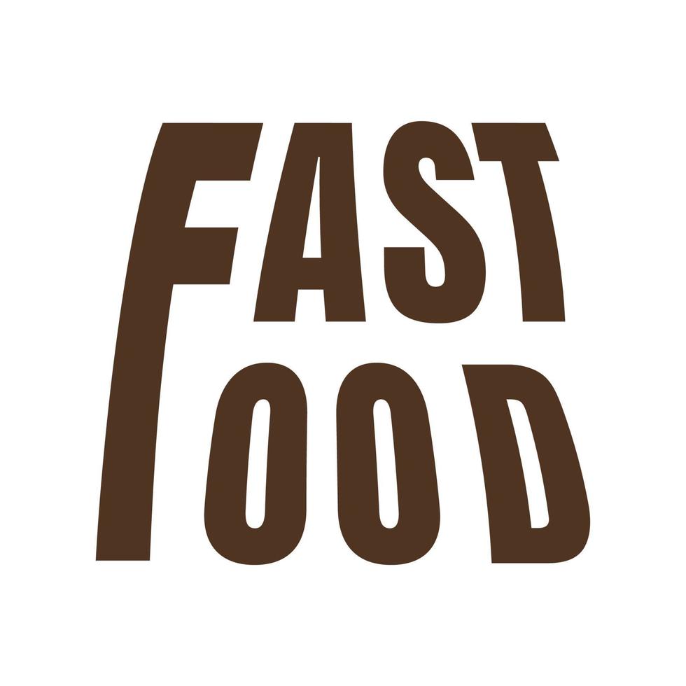 fast food tittle isolated white background vector