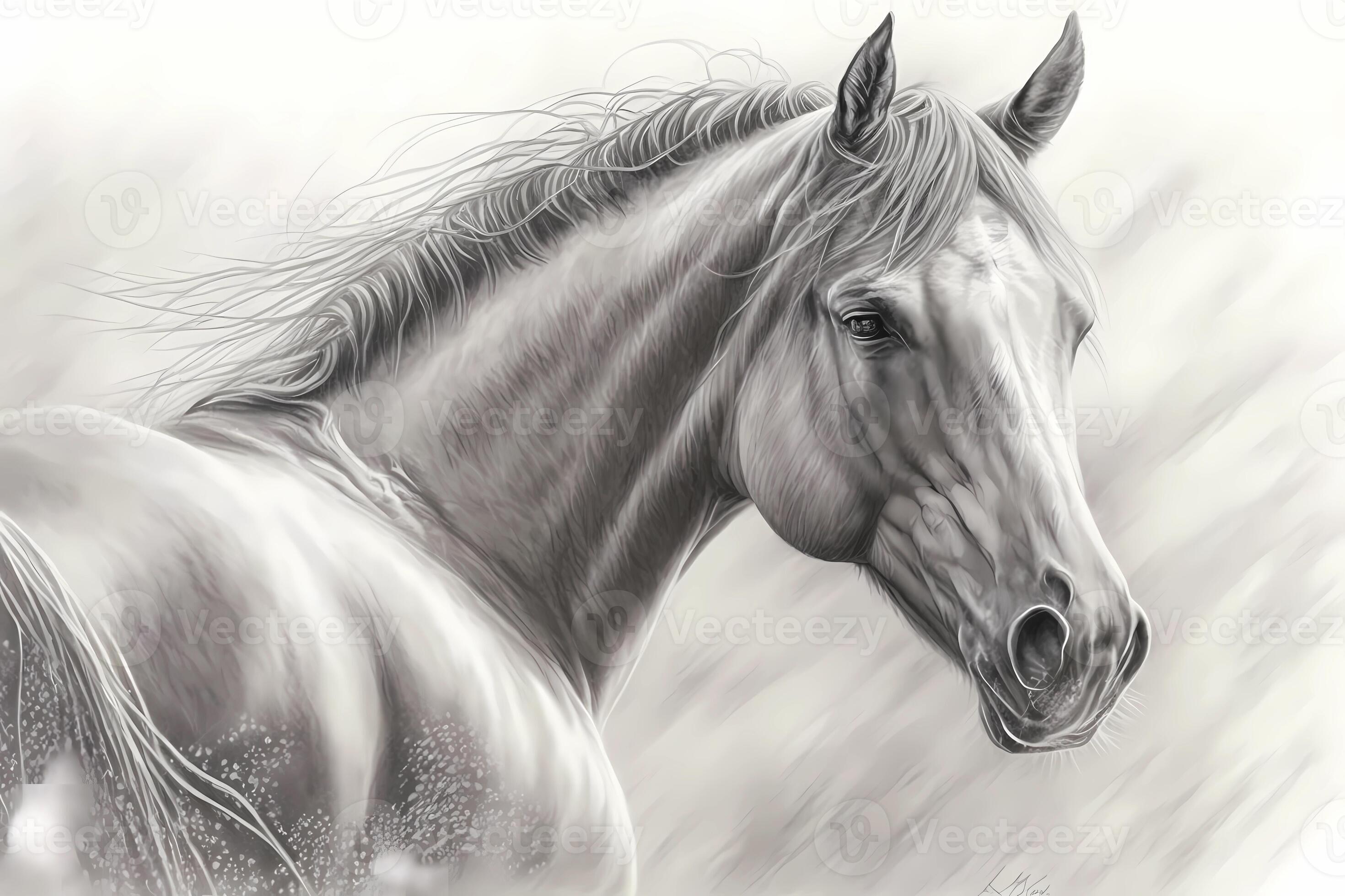 Realistic Pencil Drawing Of A Horse On Paper 22650725 Stock Photo At pencil-sketch-ideas-easy-hipster-drawings-hipster-drawing-pencil