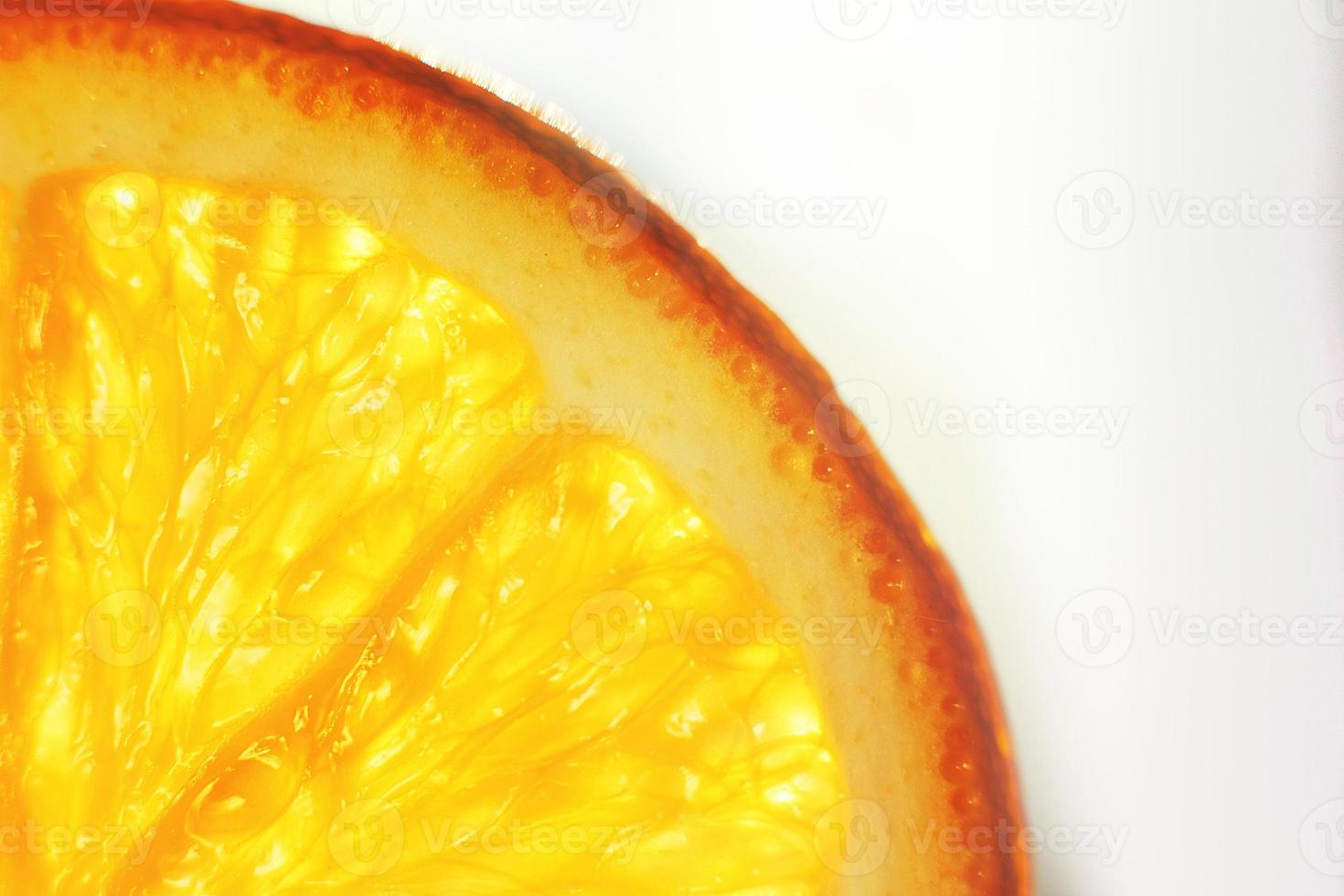 orange slice macro. juicy orange sliced closeup photo