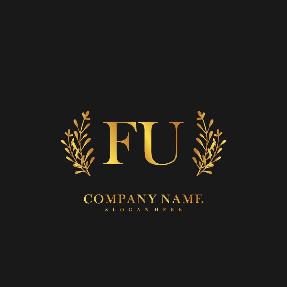 FU Initial beauty floral logo template vector