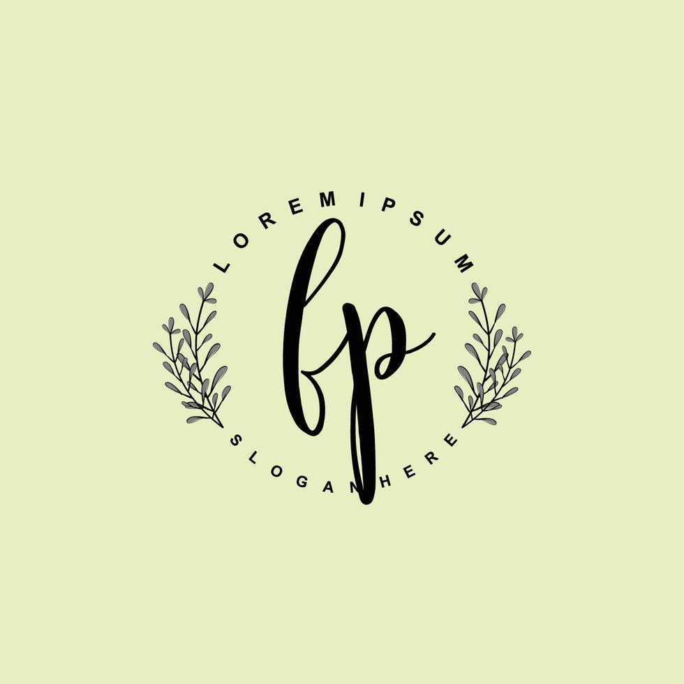 FP Initial beauty floral logo template vector